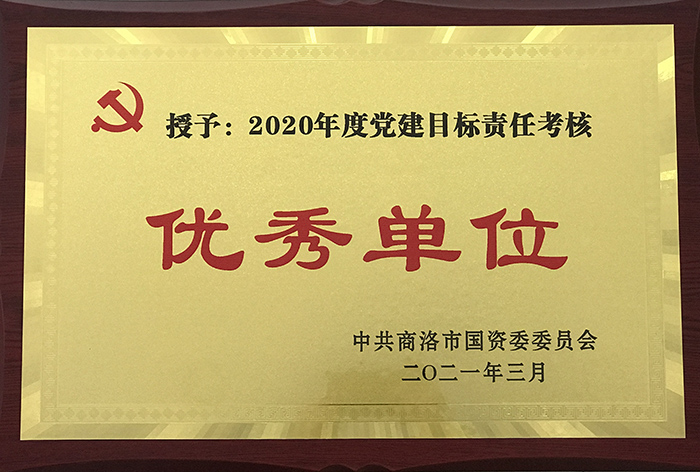 公司黨總支2020年黨建目標(biāo)責(zé)任考核獲上級(jí)表彰